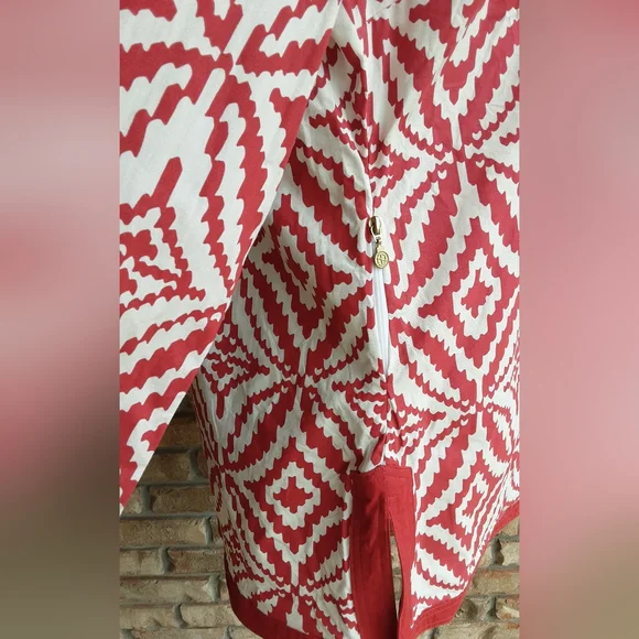 Tracy Negoshian 100% Cotton Long Sleeve V-neck Top Size Medium. - Picture 7 of 9